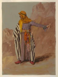 Tekening, Staande bedoeïen, waarschijnlijk februari 1868