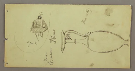 Tekening, Studies van objecten uit het Athene Museum, mogelijk 1869