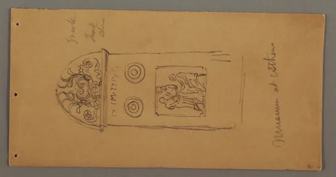 Tekening, Studies van objecten uit het Athene Museum, mogelijk 1869