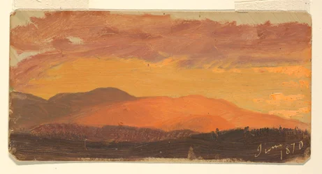 Tekening, Zonsondergang, Hudson-vallei, juni 1870