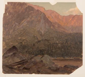 Tekening, Het grote Katahdin-bekken, Maine, 1860-70