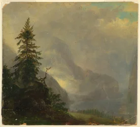 Tekening, De Koenigsee, bij Berchtesgeden, Beieren, 1868