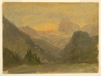 Tekening, De Watzmann, bij Berchtesgaden, 1868
