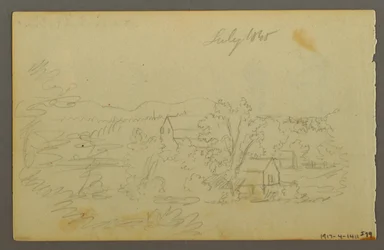 Tekening, bomen, koe, 1844