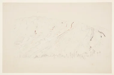 Tekening, Bovenste deel van het Grote Bekken, Mt. Katahdin, september 1877