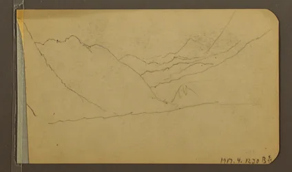 Tekening, Vallei; Verso: Bergtop, 1889