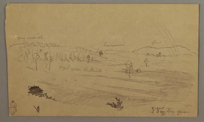 Tekening, Vallei, regenboog, mogelijk 1865-66