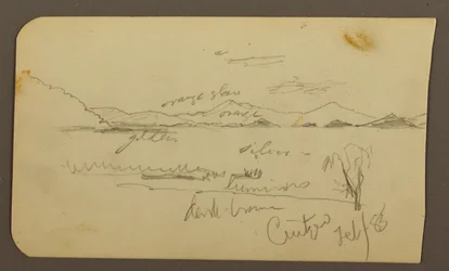 Tekening, Uitzicht bij het meer, Cuitzeo; Verso: Uitzicht bij het meer, Cuitzeo, februari 1885