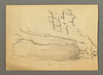 Tekening, Waterval tussen Veney en Sion, Rhônedal, Zwitserland, augustus 1868