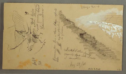 Tekening, Vrouwen wassen bij een trog, Bergen, 28 augustus 1868