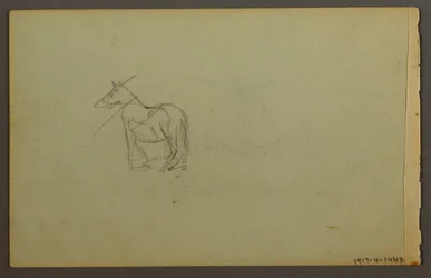 Tekening, Bosdip bij zonsondergang, mogelijk 1844