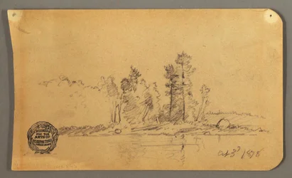 Tekening, Bosachtige oever, 1878