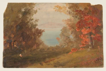 Tekening, Boslandschap in de Herfst (Hudson, New York of Maine), 1860-70