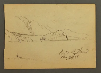 Tekening, meer Thun, Berner Oberland, 20 augustus 1868