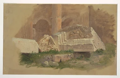 Interieur van de Tempel van Bacchus, Baalbek