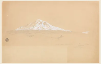 Mount Chimborazo vanuit het Huis van Senior Pablo Bustamante, Riobamba, Ecuador