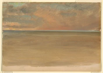 Zeegezicht met ijskap in de verte
