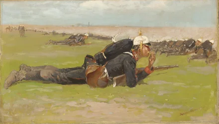 Veld Oefening voor de Pruisische Infanterie