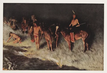 Brand op de prairie, uit Colliers Weekly, pub. 1908