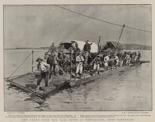 De veerboot over de Vaalrivier bij Windsorton, nabij Kimberley
