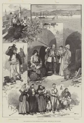 De kwestie van het behoud van Cyprus, schetsen op het eiland