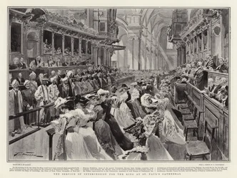 De dienst van voorbede voor de koning in St Paul