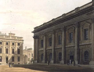 Exterieur van de Christ Church Library, Peckwater, illustratie uit de 