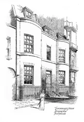 Het huis van William Makepeace Thackeray, Kensington, Londen, 1912