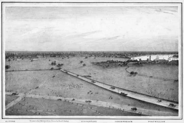 Panorama van Calcutta, India, ca. 1840s