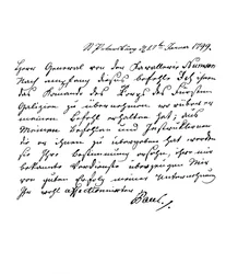 Brief van Paul I, keizer van Rusland, aan generaal Numsen, 1799