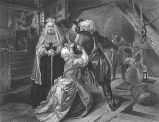 Arrestatie van Alice Lisle voor het Herbergen van Vluchtelingen van de Slag bij Sedgemoor