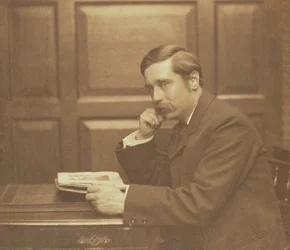Portretfoto van Herbert George Wells (1866-1946) door Frederick Hollyer (1837-1933)
