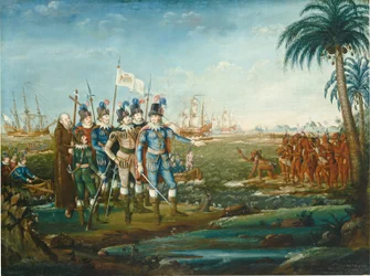 Eerste landing van Christoffel Columbus, 1800-1805