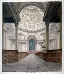 Kerk van St. Stephen Walbrook, City of London, ca. 1840