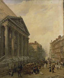 Het Mansion House vanaf Poultry kijkend naar Cheapside richting St. Mary-Le-Bow