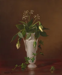 Myosotis en rozen in een vaas, n.d. (olieverf op doek)