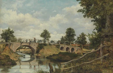 Een Oude Brug bij Hendon, Middlesex, ca. 1828