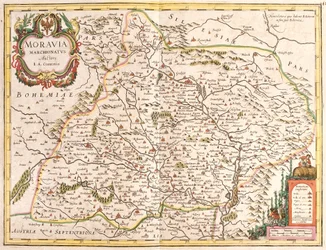 Kaart van Moravië, Tsjechië