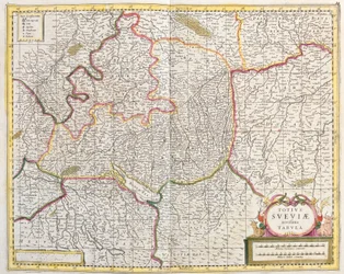 Kaart van Zwaben (Duitsland)