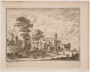 Een kloostergebouw midden in een Italiaans dorp