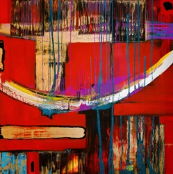 Dynamisch roodgoud abstract