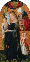 De verwachtingsvolle Madonna met Sint Jozef