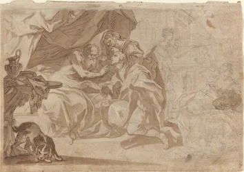 Jacob en Rebecca voor Isaac (recto)