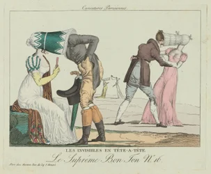 De onzichtbaren tête-à-tête (Tête-à-Tête met Poke Bonnets)