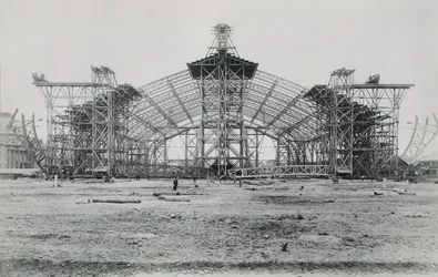 Bouw van de Galerie des Machines voor de Exposition Universelle van 1889
