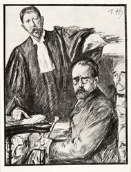 Dreyfus tijdens zijn proces, uit 