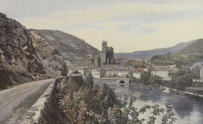 Estaing, Algemeen uitzicht, stroomopwaarts van de Lot