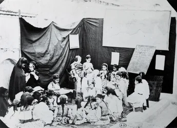Meisjesschool in Algerije, 1860