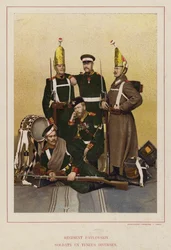 Het Russische leger: Regiment Pavlovskiy, Soldaten in diverse uniformen