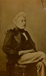 Portret van Hippolyte Bellangé, Franse schilder en lithograaf; carte de visite